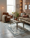 Aegean Elegance Washables Collection Area Rug - Santorini Rectangle Ivory Gray  lifestyle 15