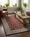 Persian Elegance Collection Area Rug -  Ardabil Rectangle Burgundy  lifestyle 48