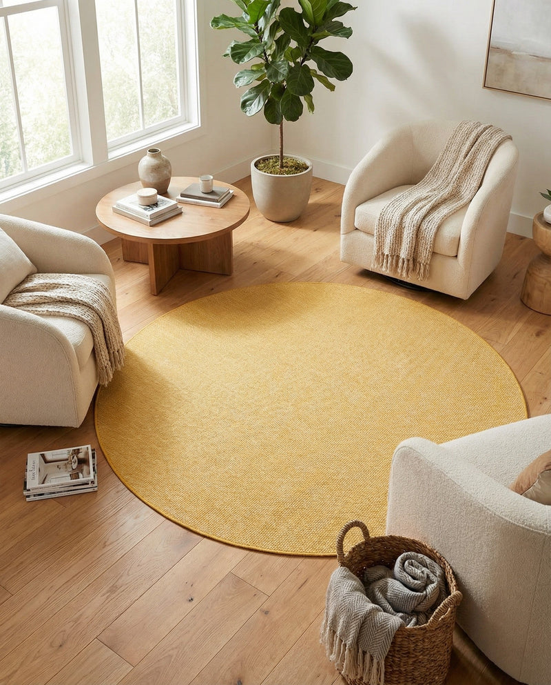 Seaside Serenity Collection Area Rug - Veranda (Corn Harvest Yellow) Round Corn Harvest Yellow  lifestyle 31