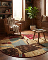 Bistro Lounge Collection Area Rug -  Ristretto Round Multi  lifestyle 50