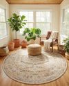 Eden Oasis Collection Area Rug -  Refuge (Beige) Round Beige  lifestyle 57