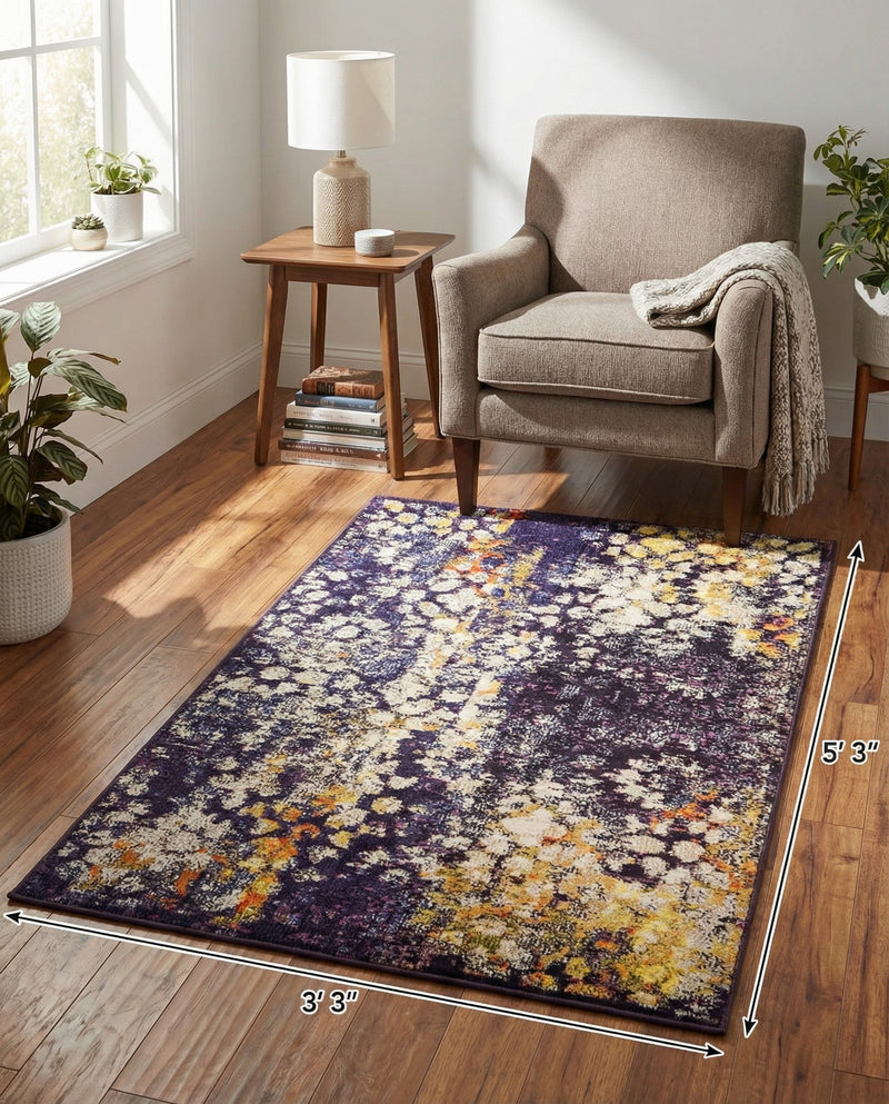 Venetian Tapestry Collection Area Rug - Murano Rectangle Navy Blue  lifestyle 12
