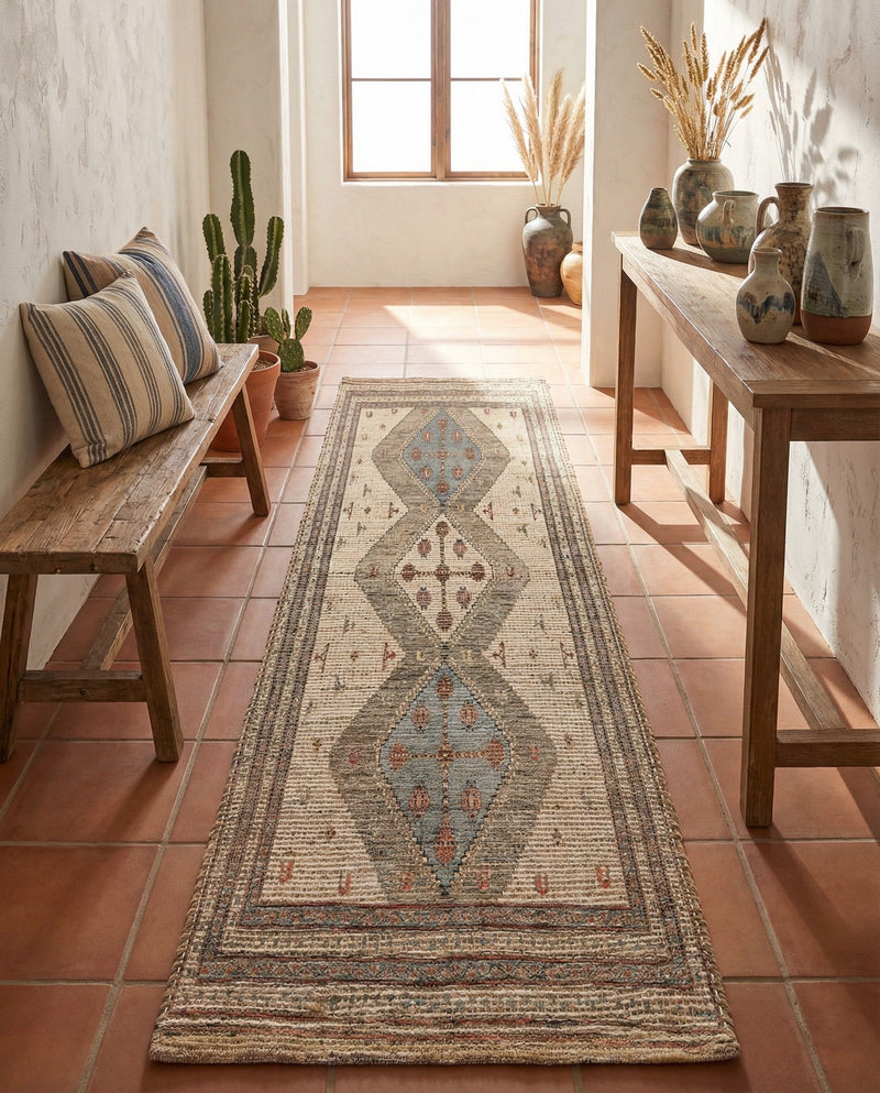 Savannah Threads Collection Area Rug -  Pampas Runner Beige  lifestyle 49