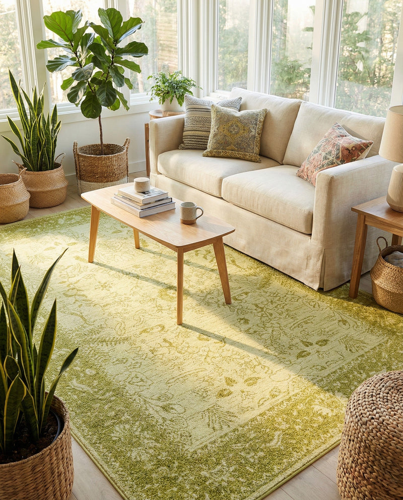 Horizon Collection Area Rug -  Apex (Light Green) Rectangle Light Green  lifestyle 26