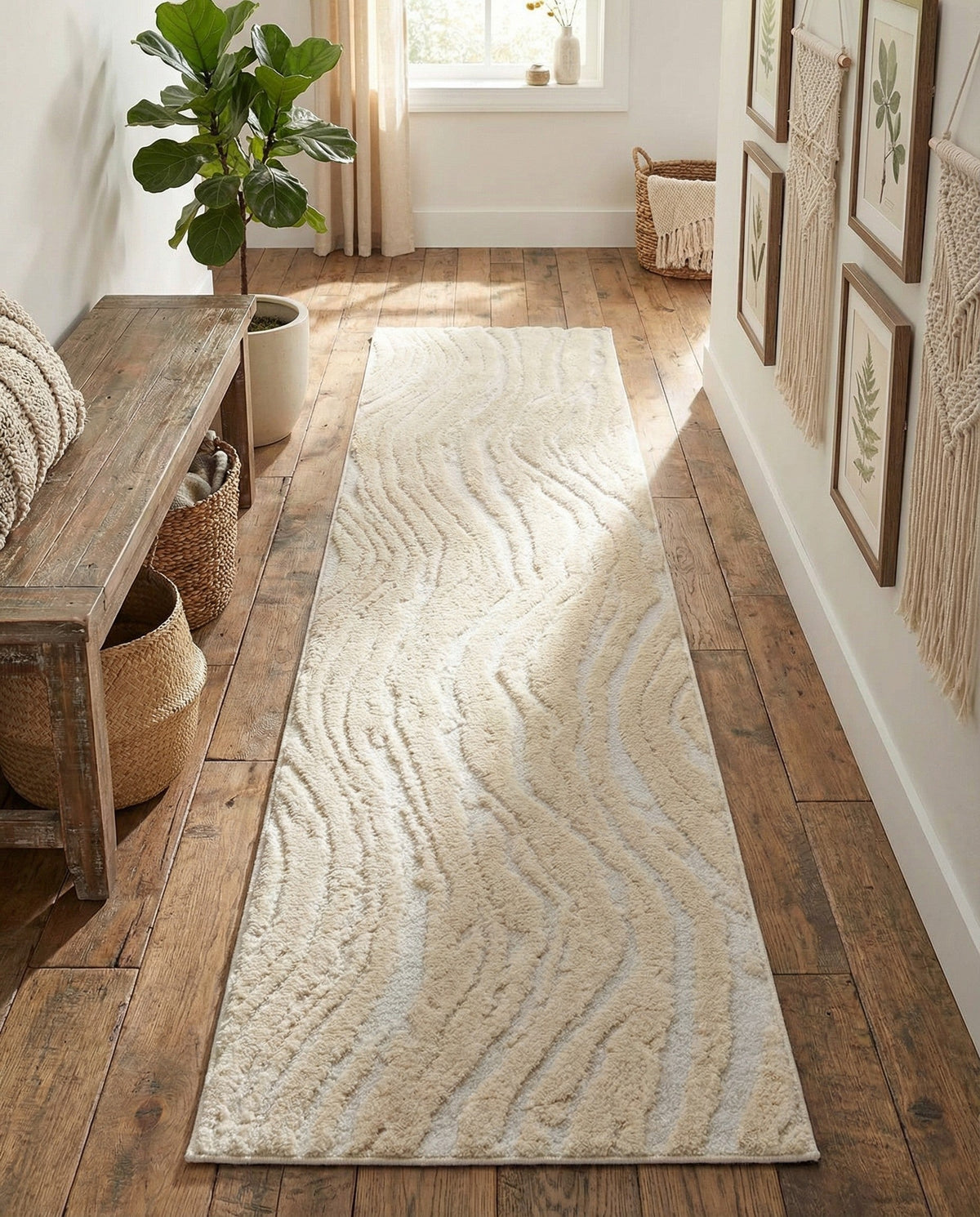 Sienna Collection Area Rug -  Garda Runner Ivory  lifestyle 139