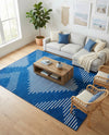 Seychelles Stripes Collection Area Rug - Mahe (Navy Blue) Rectangle Navy Blue  lifestyle 12