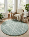 Cozy Haven Shag Collection Area Rug - Serenity (Sage Green) Round Sage Green  lifestyle 44