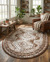 Savannah Elegance Collection Area Rug -  Tybee (Brown) Oval Brown  lifestyle 54