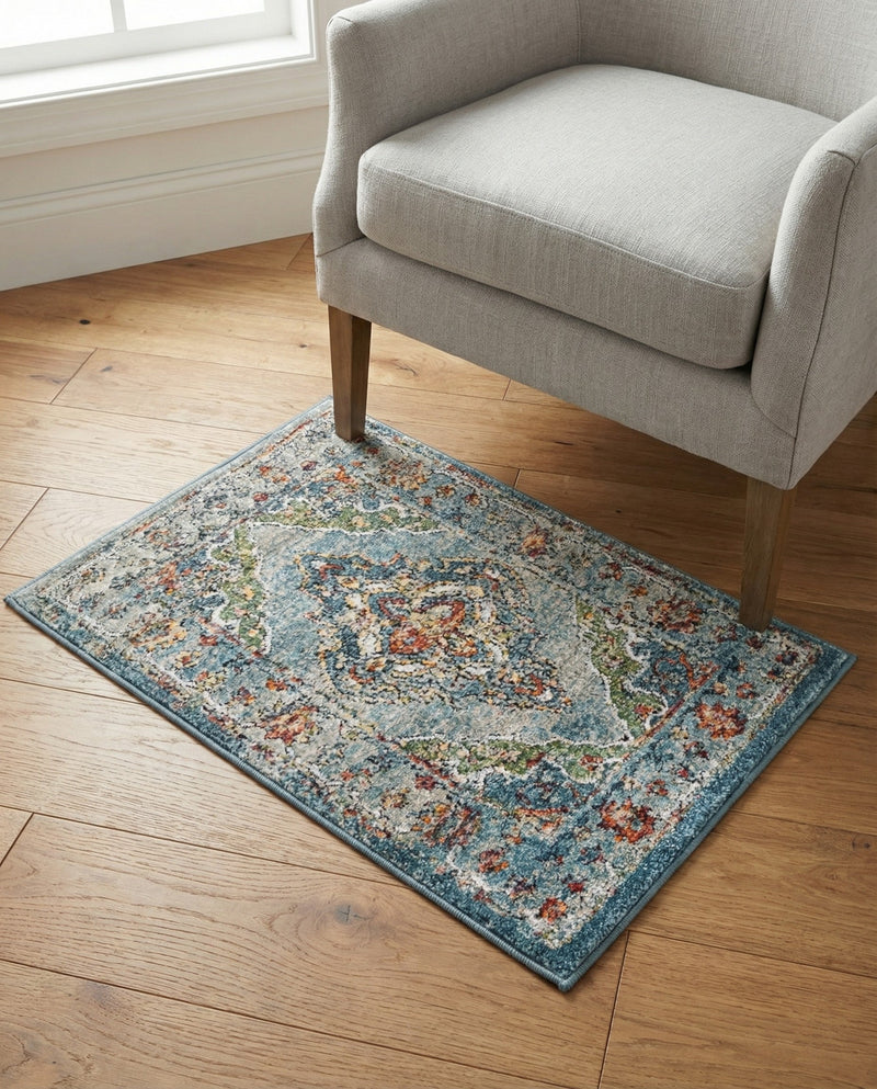 Savannah Soiree Collection Area Rug - Serengeti (Blue) Rectangle Blue  lifestyle 10