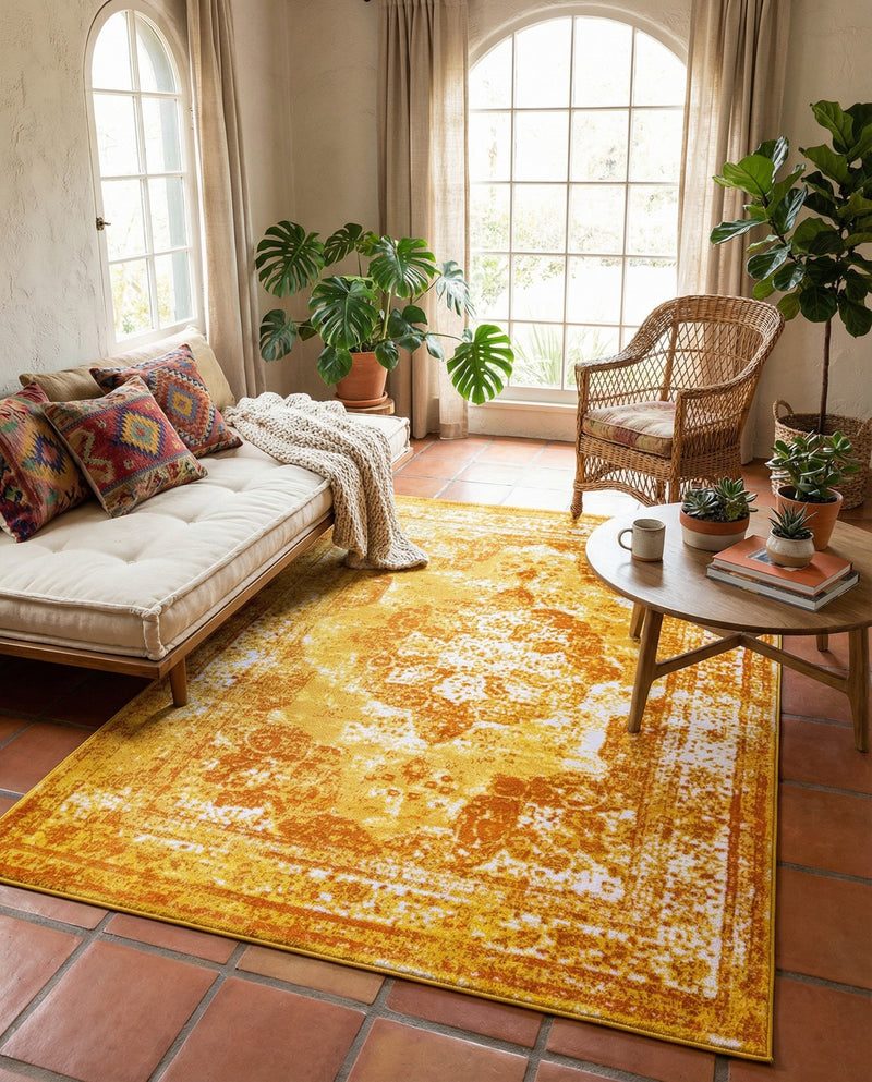 Riviera Elegance Collection Area Rug -  Menton (Orange) Rectangle Orange  lifestyle 26