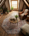 Vintage Memories Collection Area Rug -  Reverie Octagon Rust Red and Brown  lifestyle 47