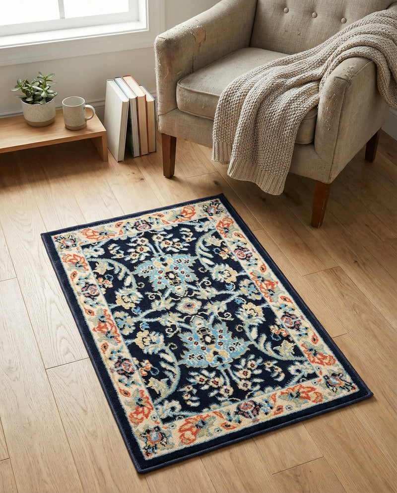 Isfahan Elegance Collection Area Rug - Naghsh-e Jahan (Navy Blue) Rectangle Navy Blue  lifestyle 21