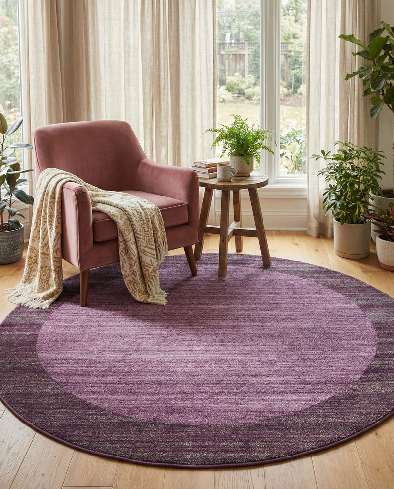 Studio Haven Collection Area Rug -  Conservatory (Violet) Round Violet  lifestyle 48