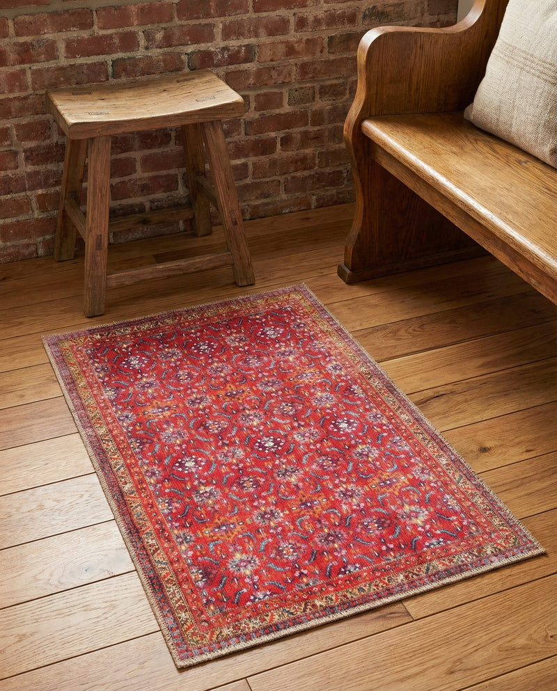 Heritage Elegance Collection Area Rug -  Fontainebleau Rectangle Red  lifestyle 10