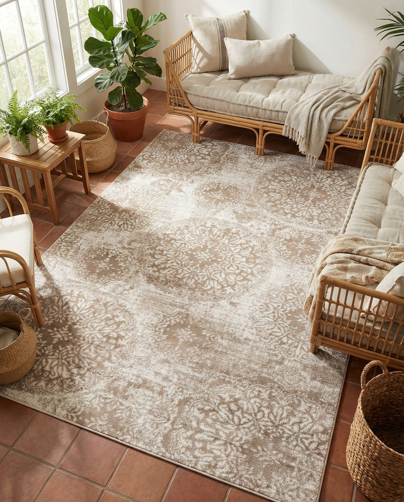 Riviera Elegance Collection Area Rug -  Monaco (Beige) Rectangle Beige  lifestyle 21