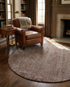Berkshire Estate Collection Area Rug - Windsor (Mocha Brown) Round Mocha Brown  lifestyle 52