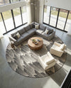 Urban Terrace Collection Area Rug -  Bronx Round Black and White  lifestyle 61