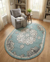 Beverly Grove Collection Area Rug - Melrose (Aqua) Oval Aqua  lifestyle 78