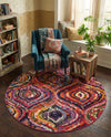 Marrakesh Elegance Collection Area Rug -  Bahia Round Multi  lifestyle 40