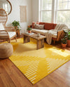 Seychelles Stripes Collection Area Rug - Mahe (Yellow) Rectangle Yellow  lifestyle 12