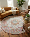 Coastal Haven Collection Area Rug - Seabreeze (Red) Round Red  lifestyle 63