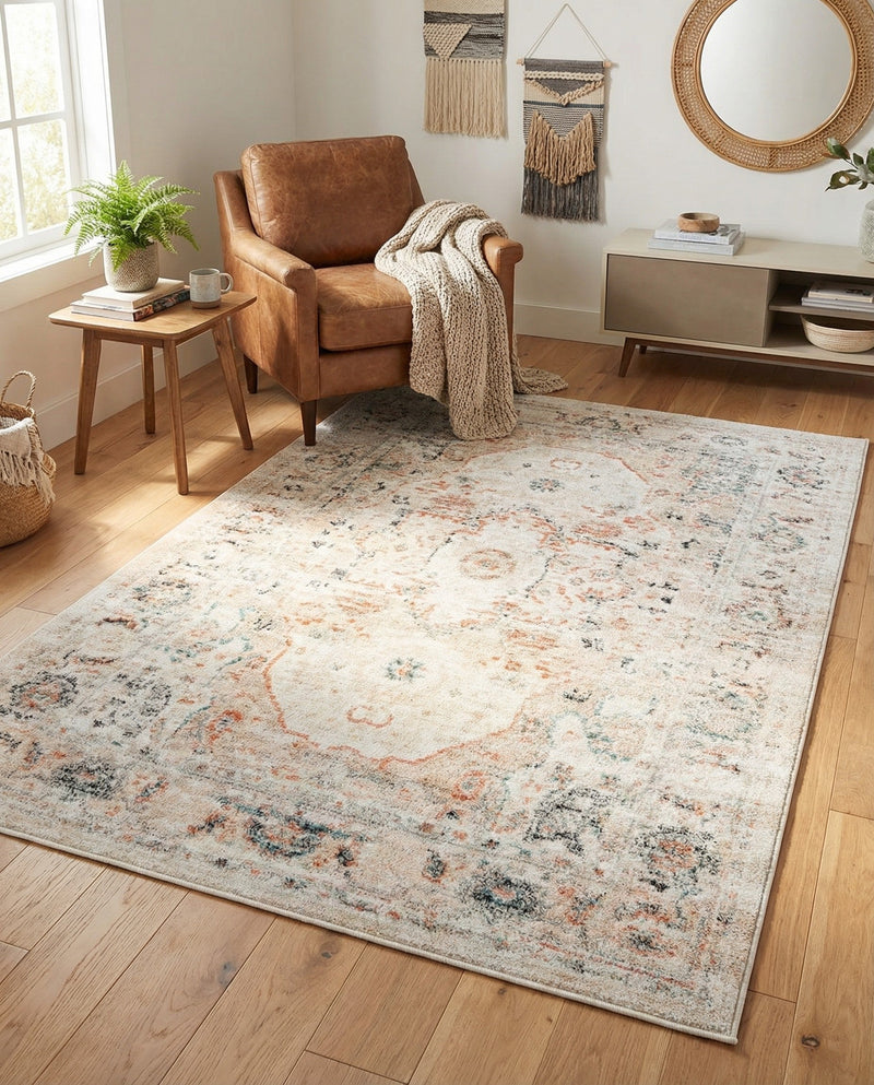 Parisian Elegance Collection Area Rug - Versailles (Ivory) Rectangle Ivory  lifestyle 6
