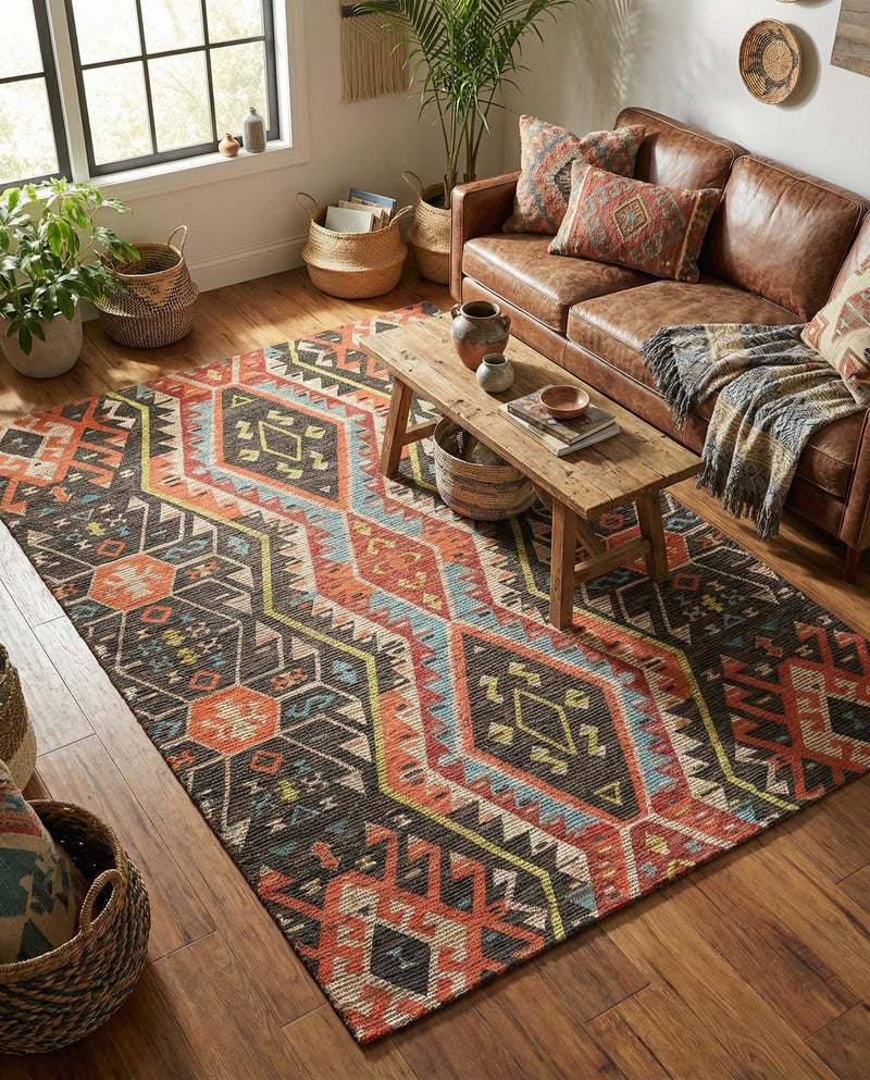 Savannah Threads Collection Area Rug - Yosemite Rectangle Multi  lifestyle 12