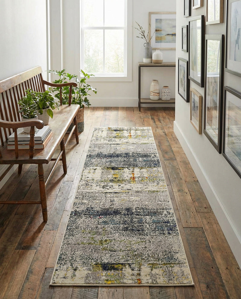 Chromatic Oasis Collection Area Rug -  Prism Runner Gray  lifestyle 42