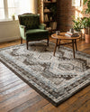 Savannah Elegance Collection Area Rug -  Tybee (Gray) Rectangle Gray  lifestyle 11