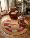 Zagros Oasis Collection Area Rug -  Izeh Round Rust Red  lifestyle 36
