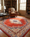 Tabriz Tapestry Collection Area Rug - Azerbaijan (Terracotta) Square Terracotta  lifestyle 50
