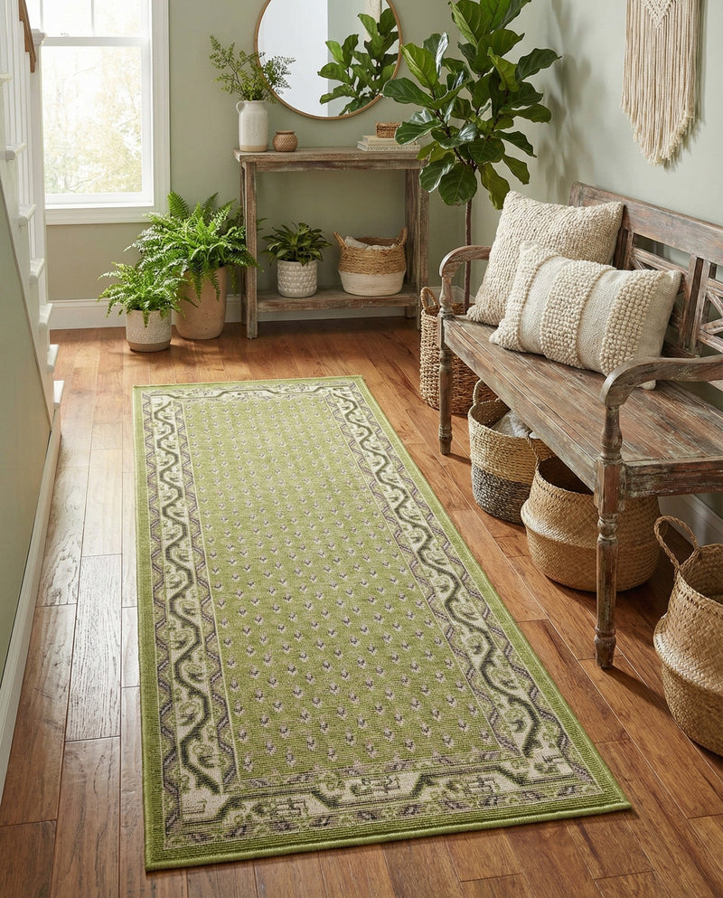 Soho Elegance Collection Area Rug -  Mercer (Green) Runner Green  lifestyle 53
