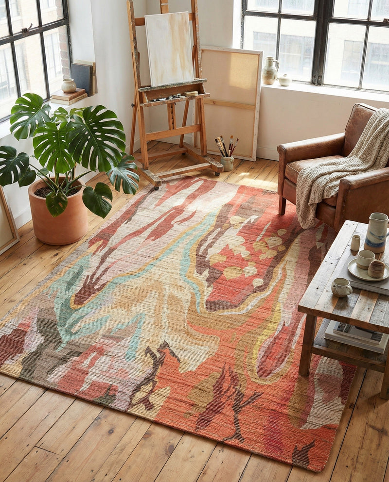 Savannah Threads Collection Area Rug -  Taklamakan Rectangle Multi  lifestyle 15