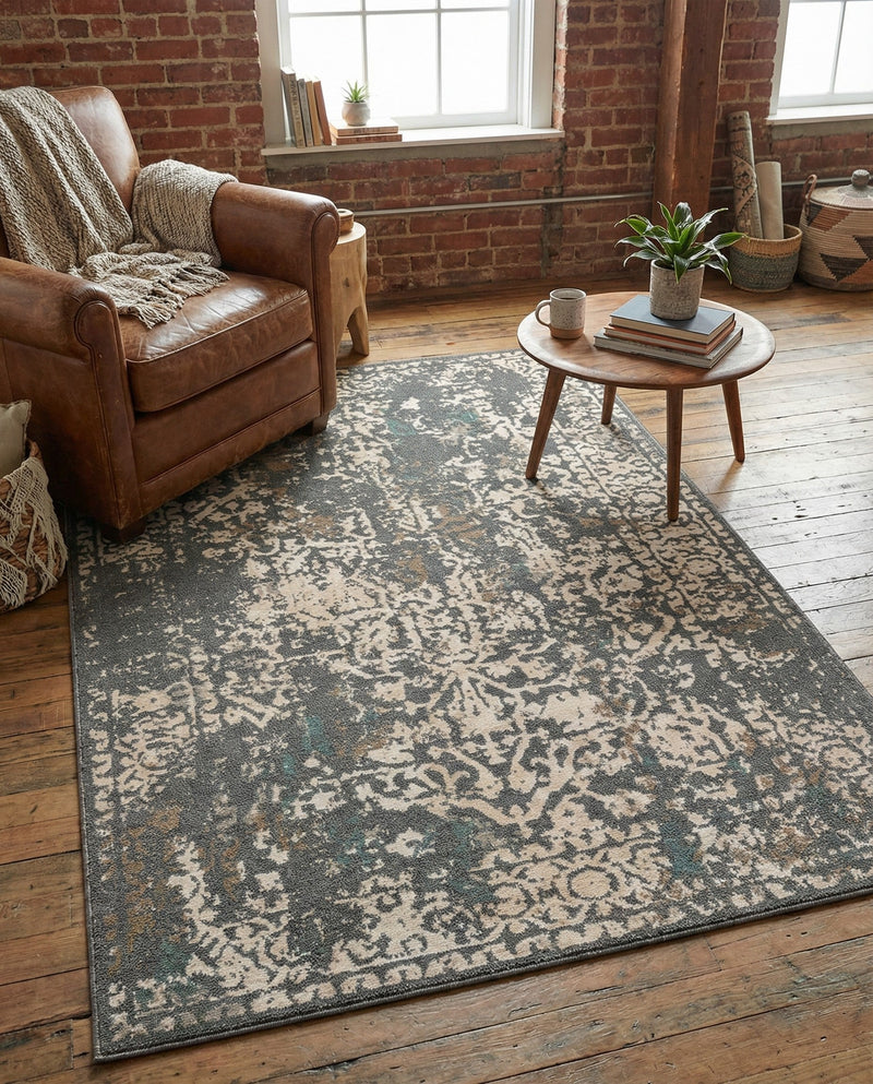 Gobi Sands Collection Area Rug - Dunhuang Rectangle Gray  lifestyle 37