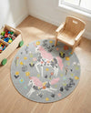 Wonder Tykes Collection Area Rug -  Hued Round Gray  lifestyle 44