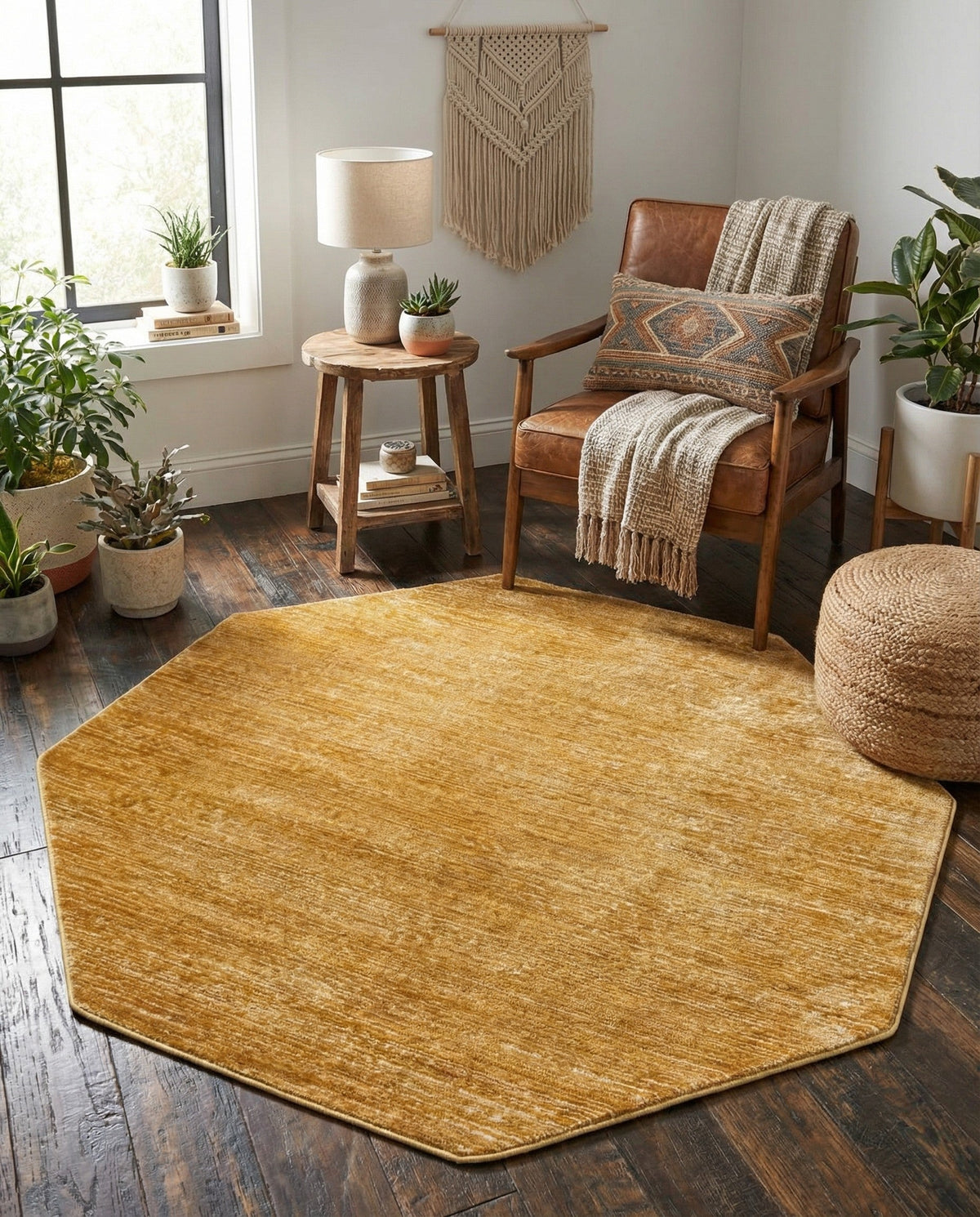 Bloomsbury Elegance Collection Area Rug -  Kensington (Yellow) Octagon Yellow  lifestyle 53