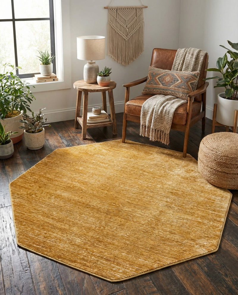Bloomsbury Elegance Collection Area Rug -  Kensington (Yellow) Octagon Yellow  lifestyle 53