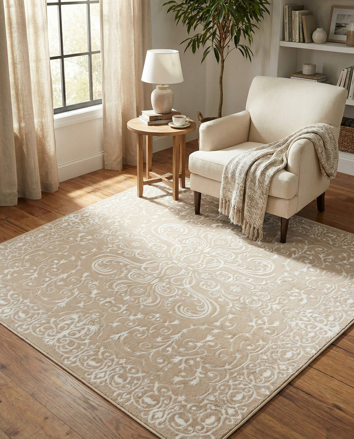 Andes Summit Collection Area Rug -  Lanín Square Beige  lifestyle 109