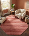 Jewel Oasis Collection Area Rug - Sapphire (Rusty Pink Rose) Octagon Rusty Pink Rose  lifestyle 64