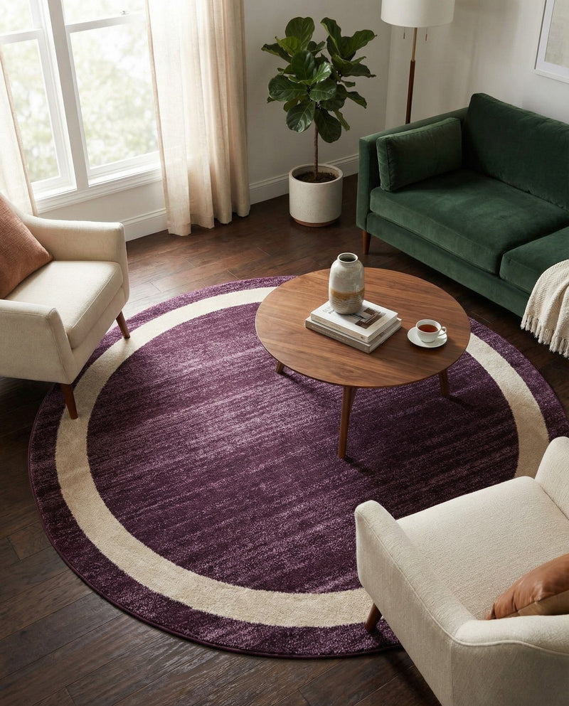Studio Haven Collection Area Rug -  Alcove (Violet) Round Violet  lifestyle 29