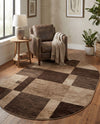 Autumn Meadow Collection Area Rug -  Sycamoreside (Light Brown) Oval Light Brown  lifestyle 35