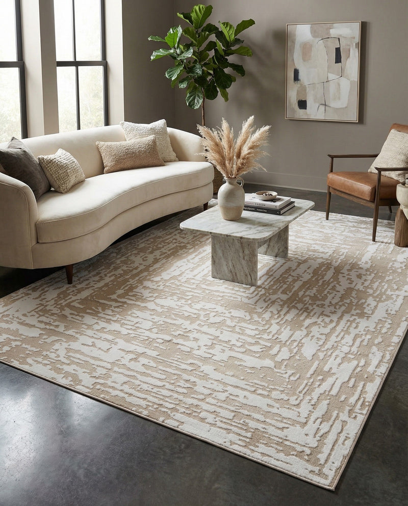 Sanctuary Retreat Collection Area Rug -  Asylum Rectangle White Bone  lifestyle 32