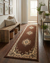Tabriz Tapestry Collection Area Rug - Azerbaijan (Brown) Runner Brown  lifestyle 32