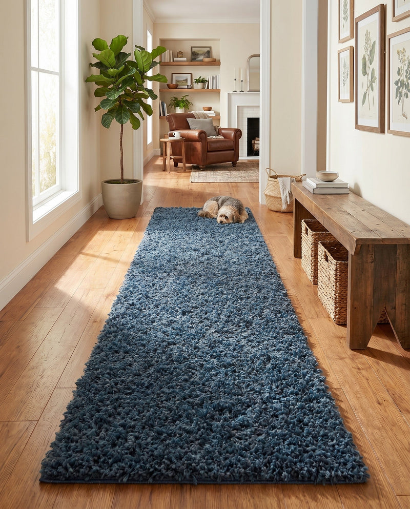 Alpine Plush Collection Area Rug -  Cortina (Marine Blue) Runner Marine Blue  lifestyle 72