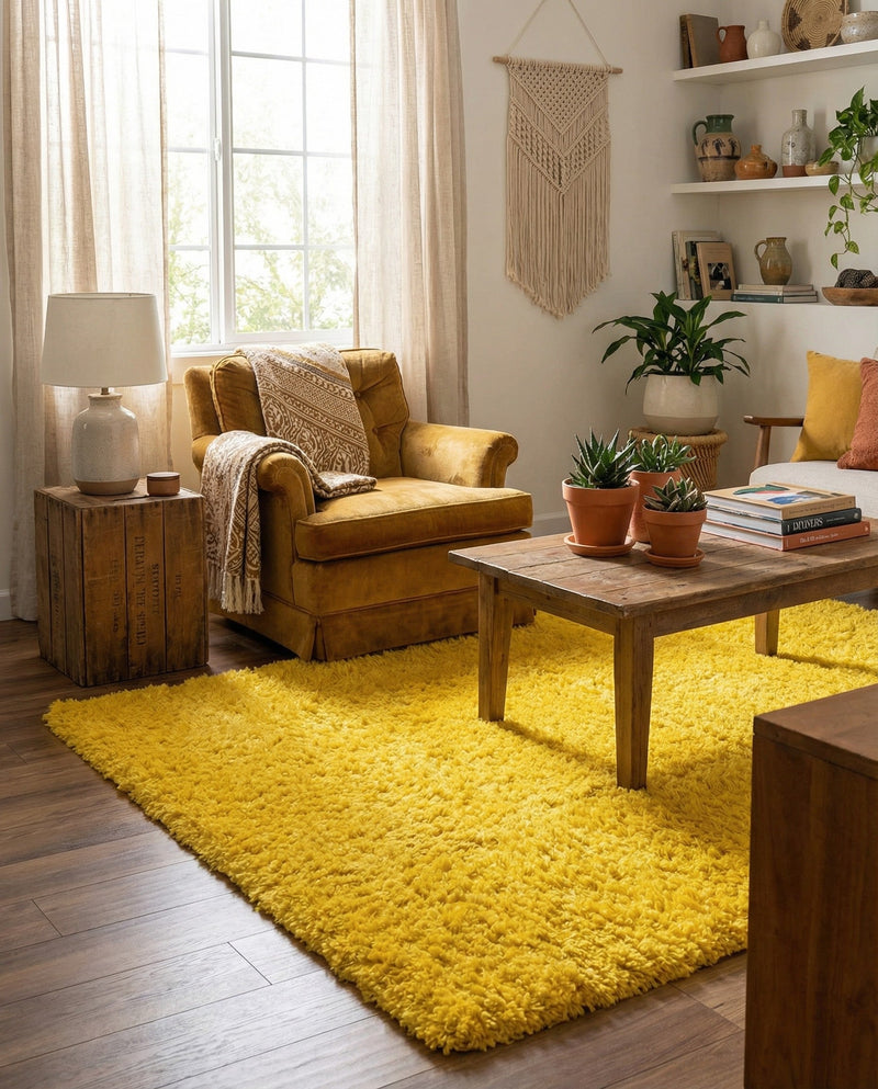 Plush Oasis Collection Area Rug - Serenity (Tuscan Sun Yellow) Rectangle Tuscan Sun Yellow  lifestyle 17