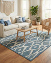 Coastal Terrace Collection Area Rug -  Tidepool Square Blue  lifestyle 67