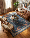 Seville Stripes Collection Area Rug -  Malaga (Navy Blue) Rectangle Navy Blue  lifestyle 21