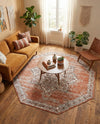 Mykonos Manor Collection Area Rug -  Tinos (Salmon Pink) Octagon Salmon Pink  lifestyle 44