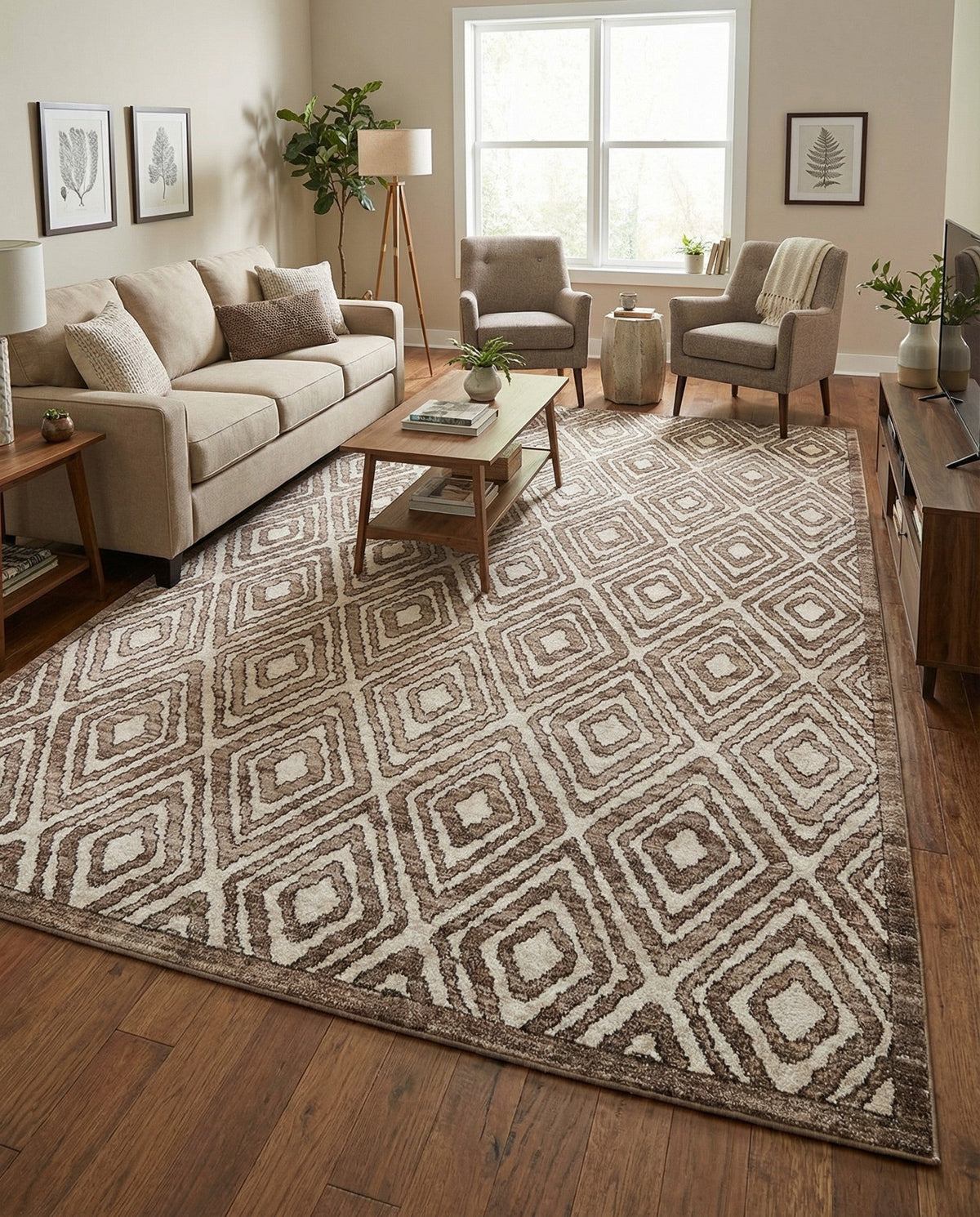 Sanctuary Retreat Collection Area Rug -  Oasis Rectangle Chocolate Brown  lifestyle 36