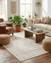 Savannah Elegance Collection Area Rug -  Tybee (Ivory) Square Ivory  lifestyle 70